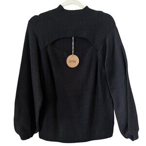 NWT BiBi Black Ribbed Knit Sweater - Size L